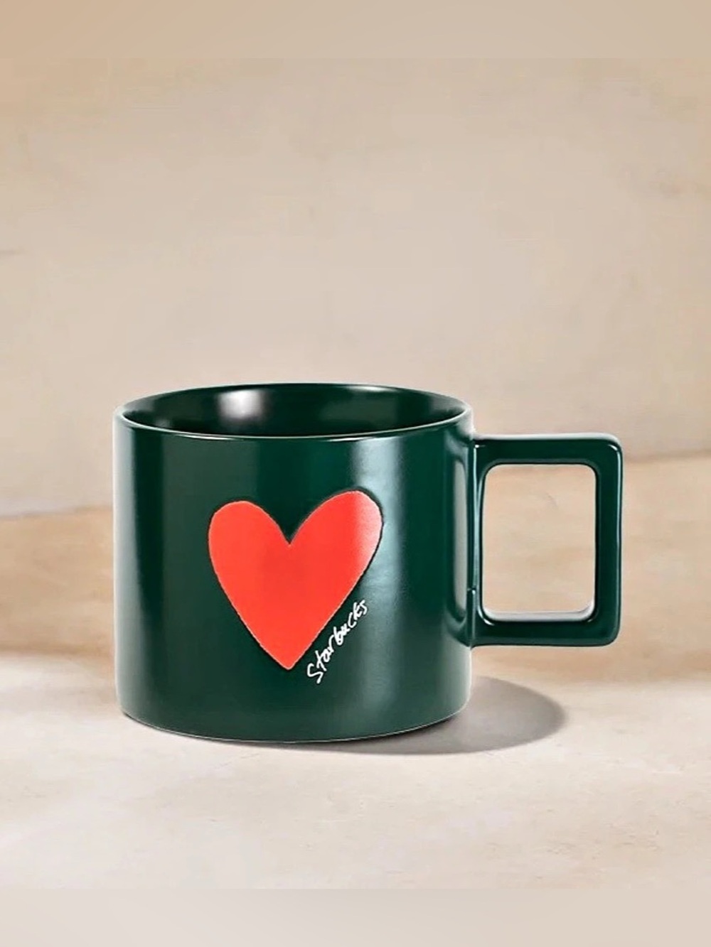 Starbucks Valentine's Green Ceramic Heart Coffee Mug 2026